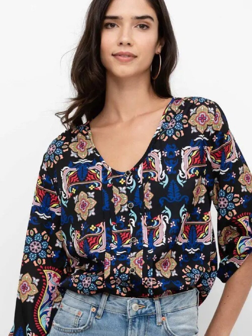 Yumi Kim Lizzie Top Y2K 00s Paisley Print Blouse NWT size XS - Picture 2 of 8